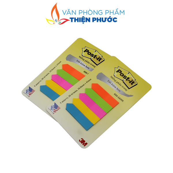 giấy note 5 màu nhựa post-it 3M chính hãng