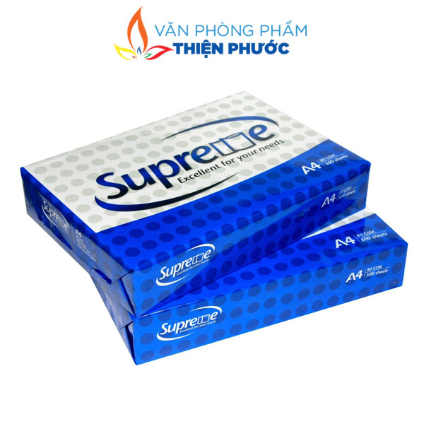 giấy a4 supreme 80gsm văn phòng phẩm thiện phước