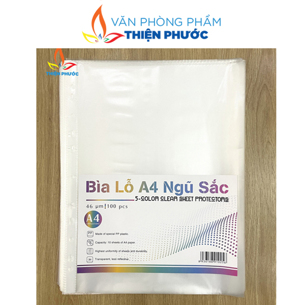 bìa lỗ 4 lạng ngũ sắc 4.6 văn phòng phảm thiện phước